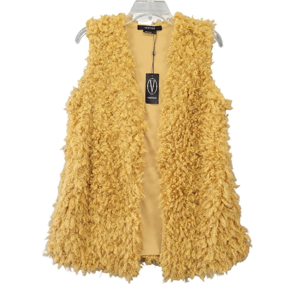 Vertigo Tan Taffy Cardigan Sweater Vest NEW Super Soft Knit Sleeveless Women's S